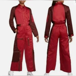 Jordan pomegranate and brown flight suit size L